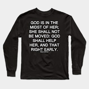 Psalm 46:5 KJV Text Long Sleeve T-Shirt